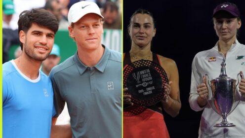 Carlos Alcaraz, Jannik Sinner, Aryna Sabalenka and Elena Rybakina