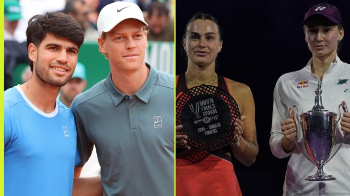 Carlos Alcaraz, Jannik Sinner, Aryna Sabalenka and Elena Rybakina