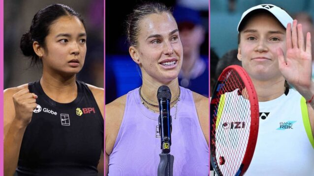 Alex Eala, Aryna Sabalenka and Elena Rybakina