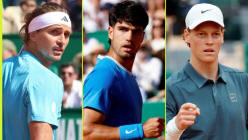 Alexander Zverev, Carlos Alcaraz and Jannik Sinner
