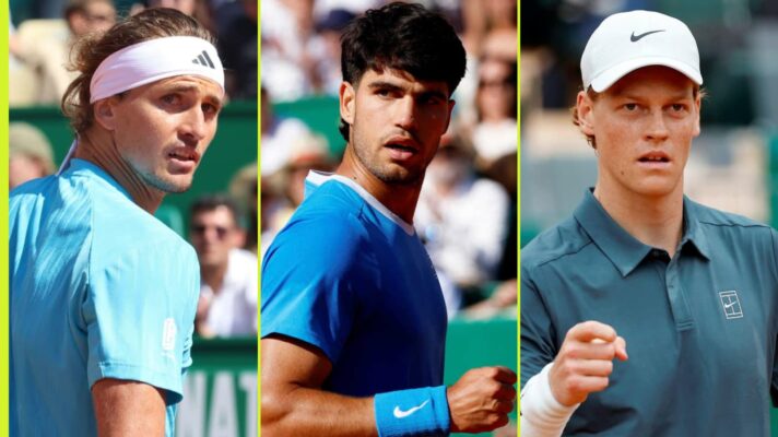 Alexander Zverev, Carlos Alcaraz and Jannik Sinner