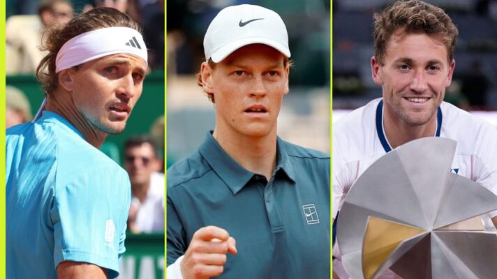 Alexander Zverev, Jannik Sinner and Casper Ruud