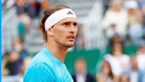 Alexander Zverev in action in Monte Carlo