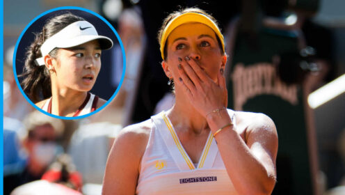 Pictured: Anastasia Pavlyuchenkova with Alex Eala inset