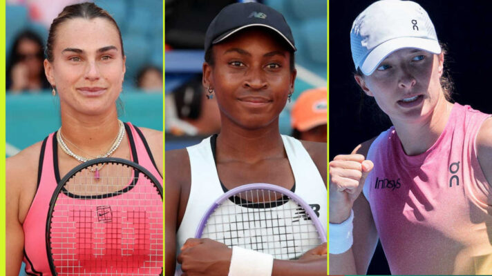Pictured: Aryna Sabalenka, Coco Gauff, Iga Swiatek