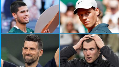 Carlos Alcaraz, Jannik Sinner, Novak Djokovic and Jack Draper