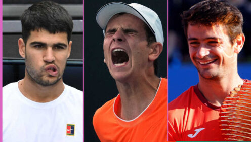 Pictured: Carlos Alcaraz, Rafael Jodar and Mariano Navone