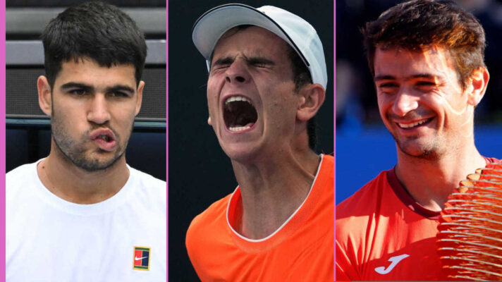 Pictured: Carlos Alcaraz, Rafael Jodar and Mariano Navone