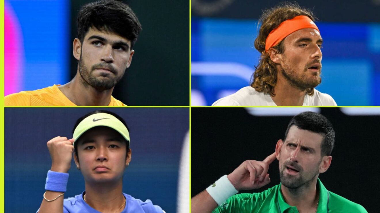 Carlos Alcaraz, Stefanos Tsitsipas, Alex Eala and Novak Djokovic