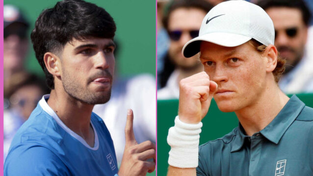 Pictured: Carlos Alcaraz and Jannik Sinner