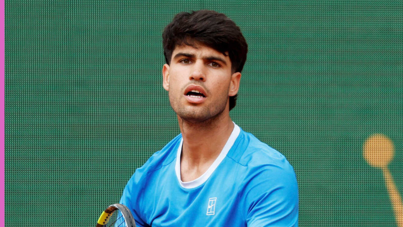Pictured: Carlos Alcaraz during a match