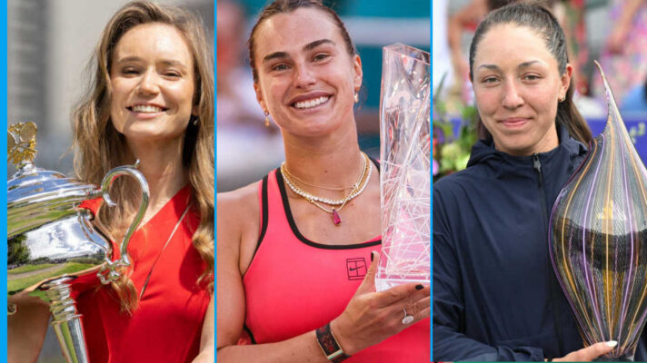 Pictured: Elena Rybakina, Aryna Sabalenka and Jessica Pegula