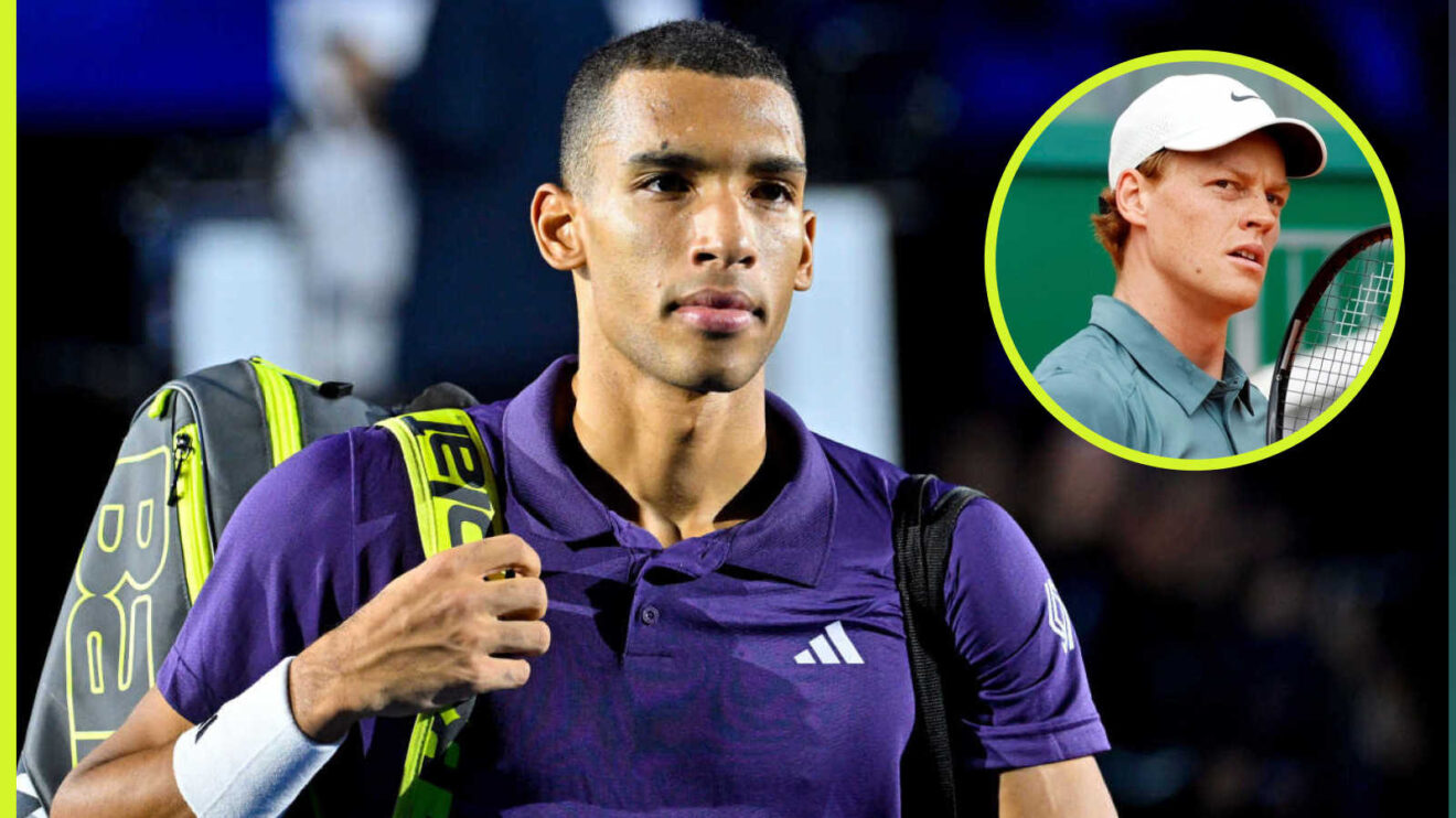Pictured: Felix Auger-Aliassime with inset of Jannik Sinner