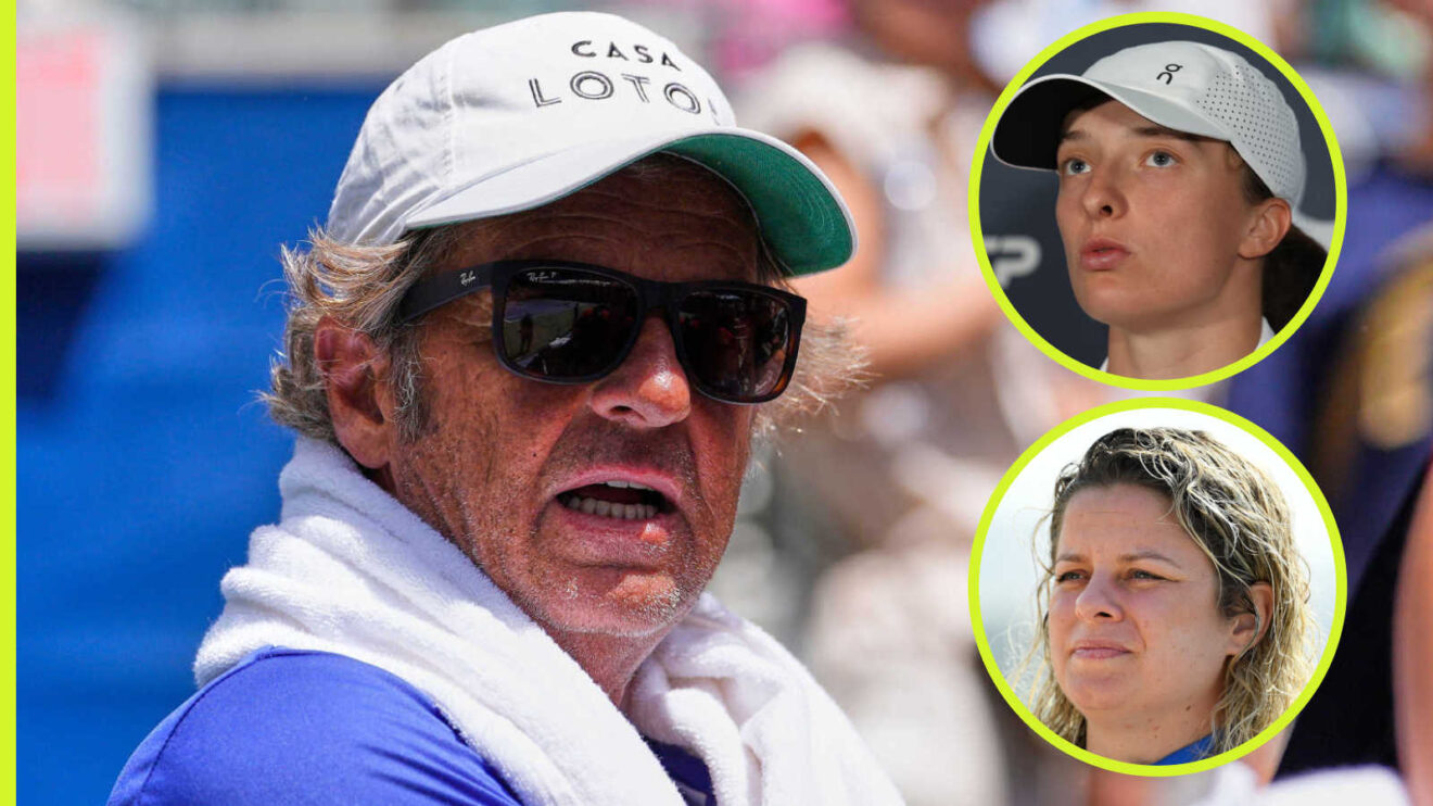 Pictured: Francisco Roig with insets of Iga Swiatek and Kim Clijsters