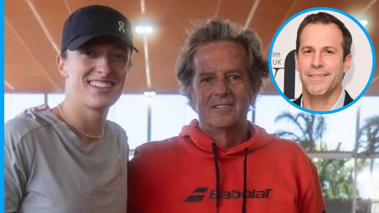 Iga Swiatek, Francisco Roig and Greg Rusedski