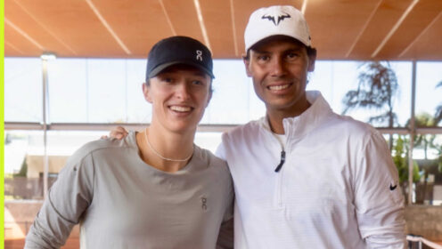 Pictured: Iga Swiatek and Rafael Nadal