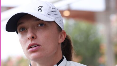 Iga Swiatek speaks at the Madrid Open
