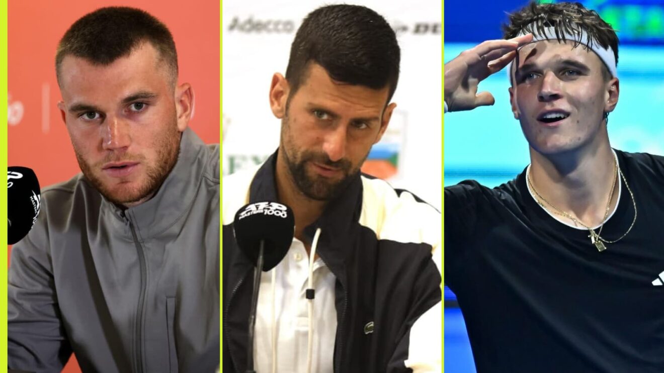 Jack Draper, Novak Djokovic and Jakub Mensik