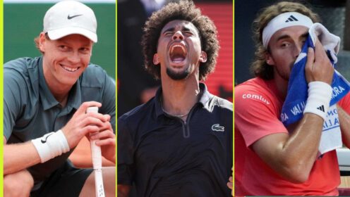 Pictured: Jannik Sinner, Arthur Fils and Stefanos Tsitsipas