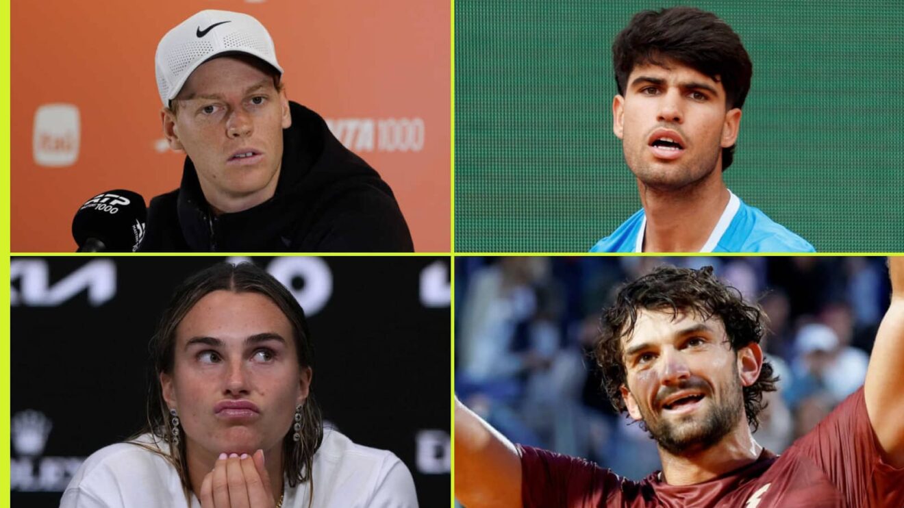 Jannik Sinner, Carlos Alcaraz, Aryna Sabalenka and Valentin Vacherot