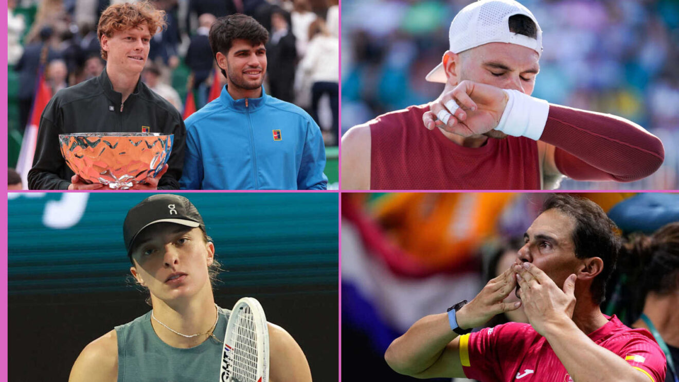 Pictured: Sinner and Alcaraz, Draper, Swiatek and Nadal