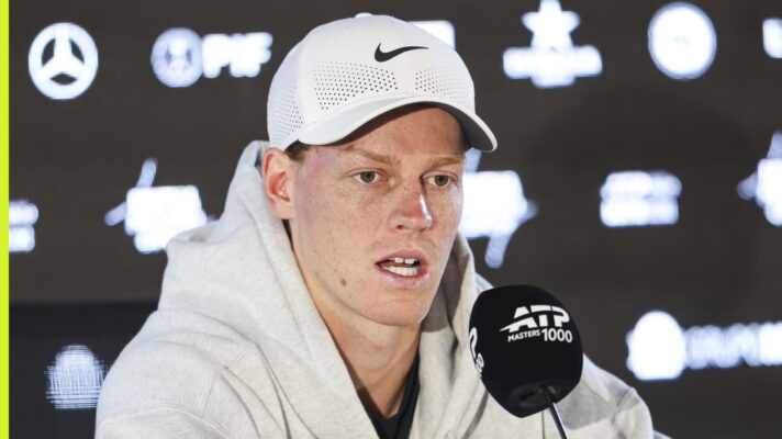 Jannik Sinner speaks to the media in Madrid