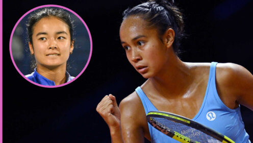 Pictured: Leylah Fernandez with inset of Alex Eala