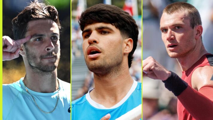 Lorenzo Musetti, Carlos Alcaraz and Jack Draper