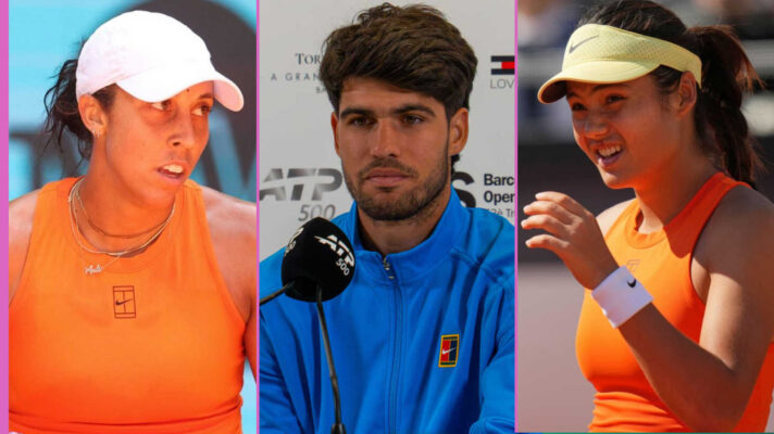 Pictured: Madison Keys, Carlos Alcaraz and Emma Raducanu