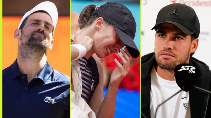 Novak Djokovic, Iga Swiatek and Carlos Alcaraz