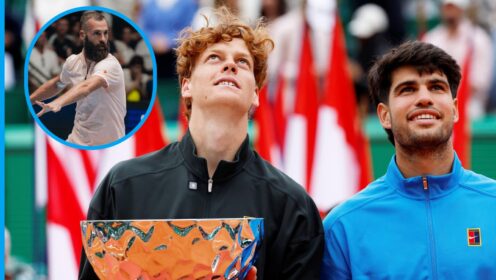 Jannik Sinner, Carlos Alcaraz and Benoit Paire