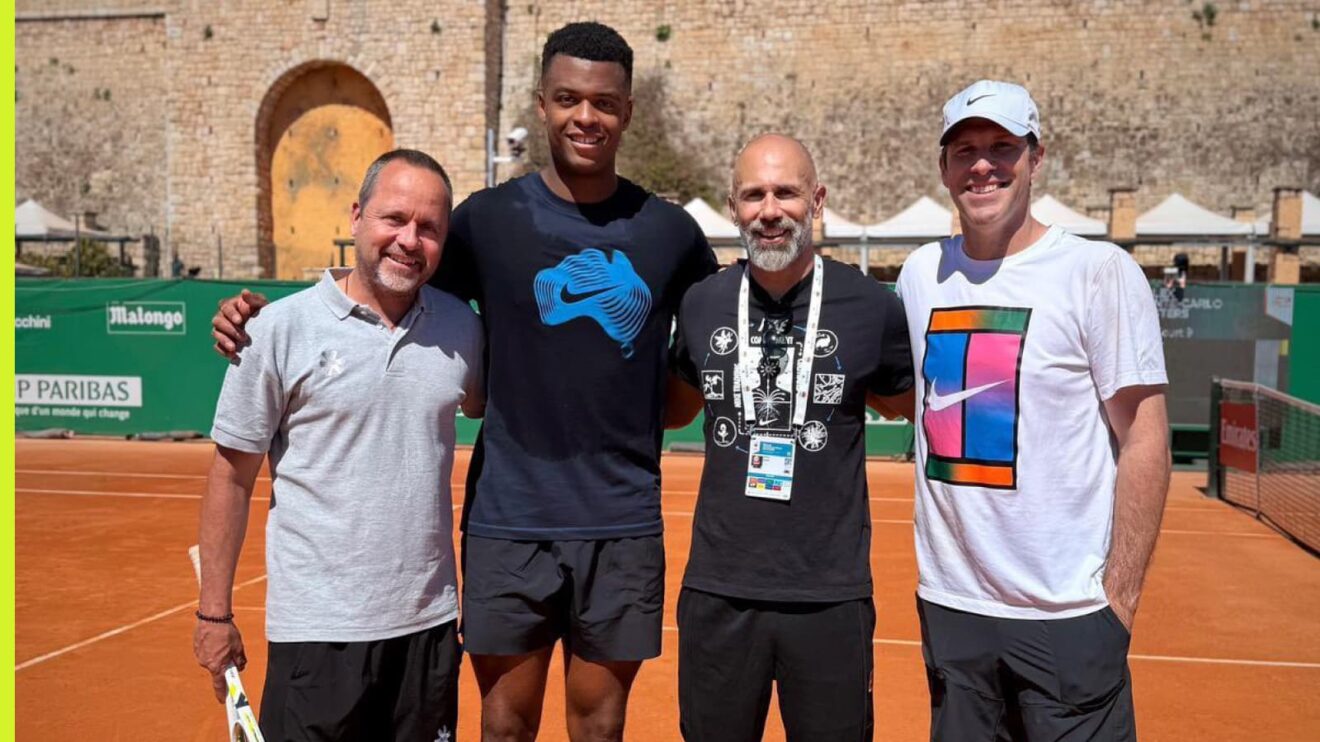 Greg Rusedkski (right) with Giovanni Mpetshi Perricard