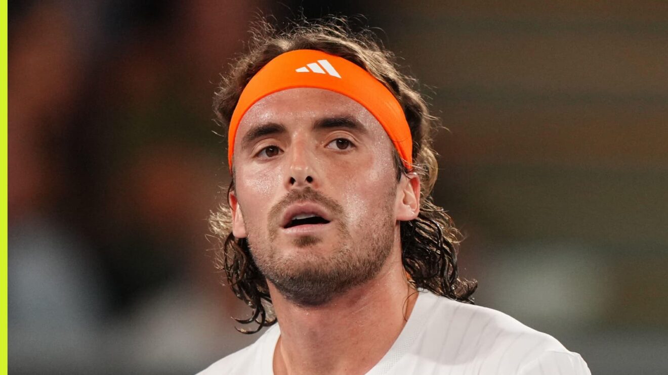 Stefanos Tsitsipas in action
