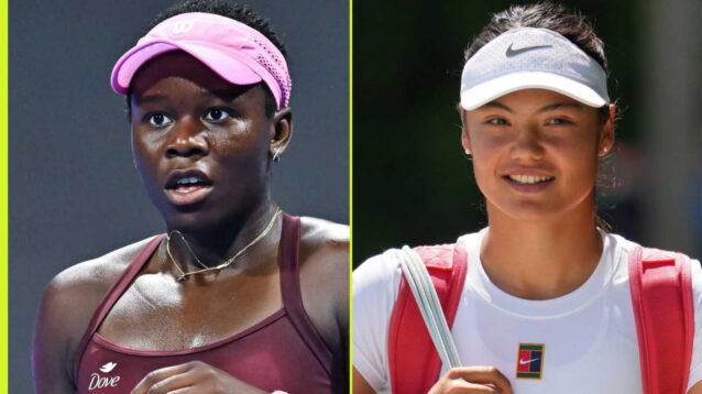 Pictured: Victoria Mboko and Emma Raducanu