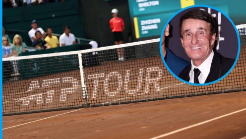 The ATP Tour logo and Rick Macci