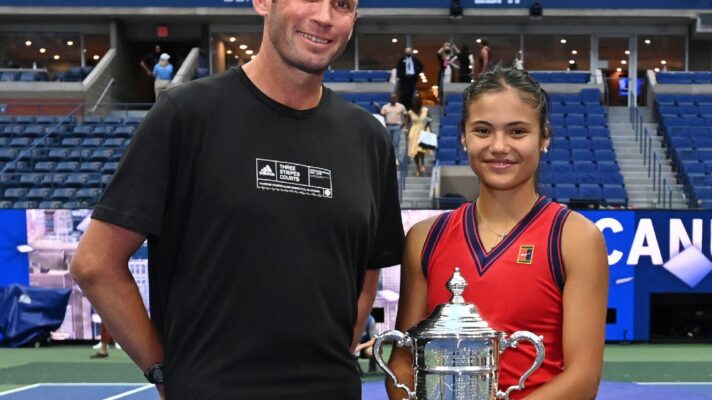 Andrew Richardson and Emma Raducanu at the 2021 US Open