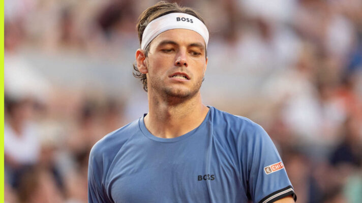 Pictured: A disappointed Taylor Fritz