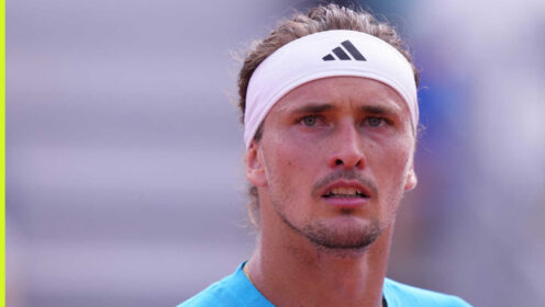 Pictured: A frustrated Alexander Zverev