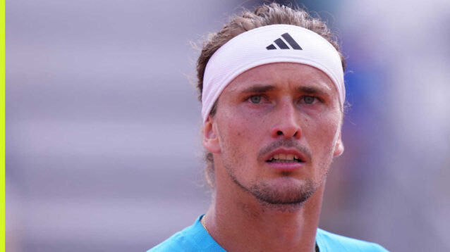 Pictured: A frustrated Alexander Zverev