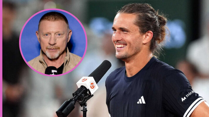 Pictured: Alexander Zverev with inset of Boris Becker