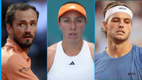Pictured: Daniil Medvedev, Jessica Pegula and Taylor Fritz