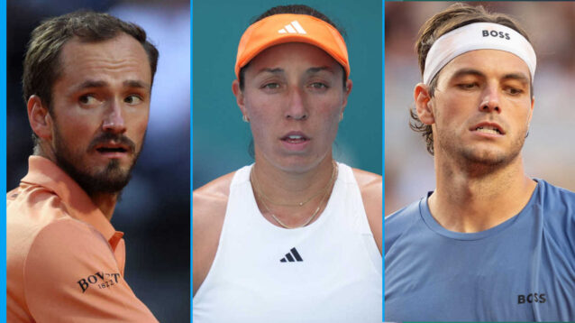 Pictured: Daniil Medvedev, Jessica Pegula and Taylor Fritz