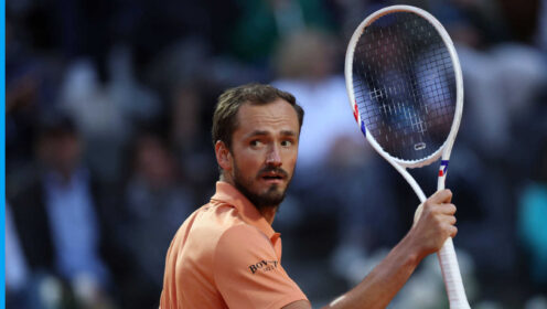 Pictured: Daniil Medvedev in action