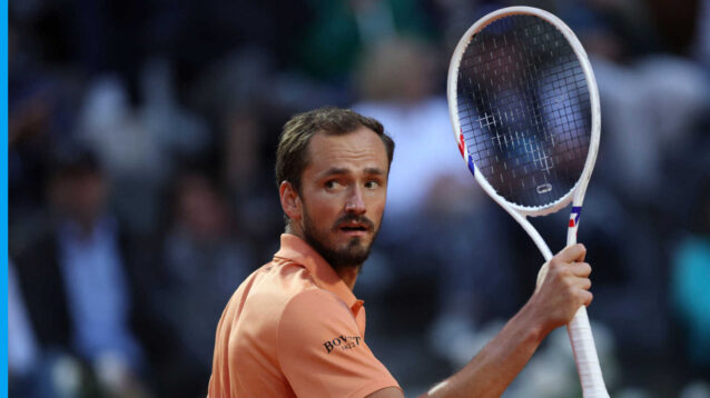Pictured: Daniil Medvedev in action