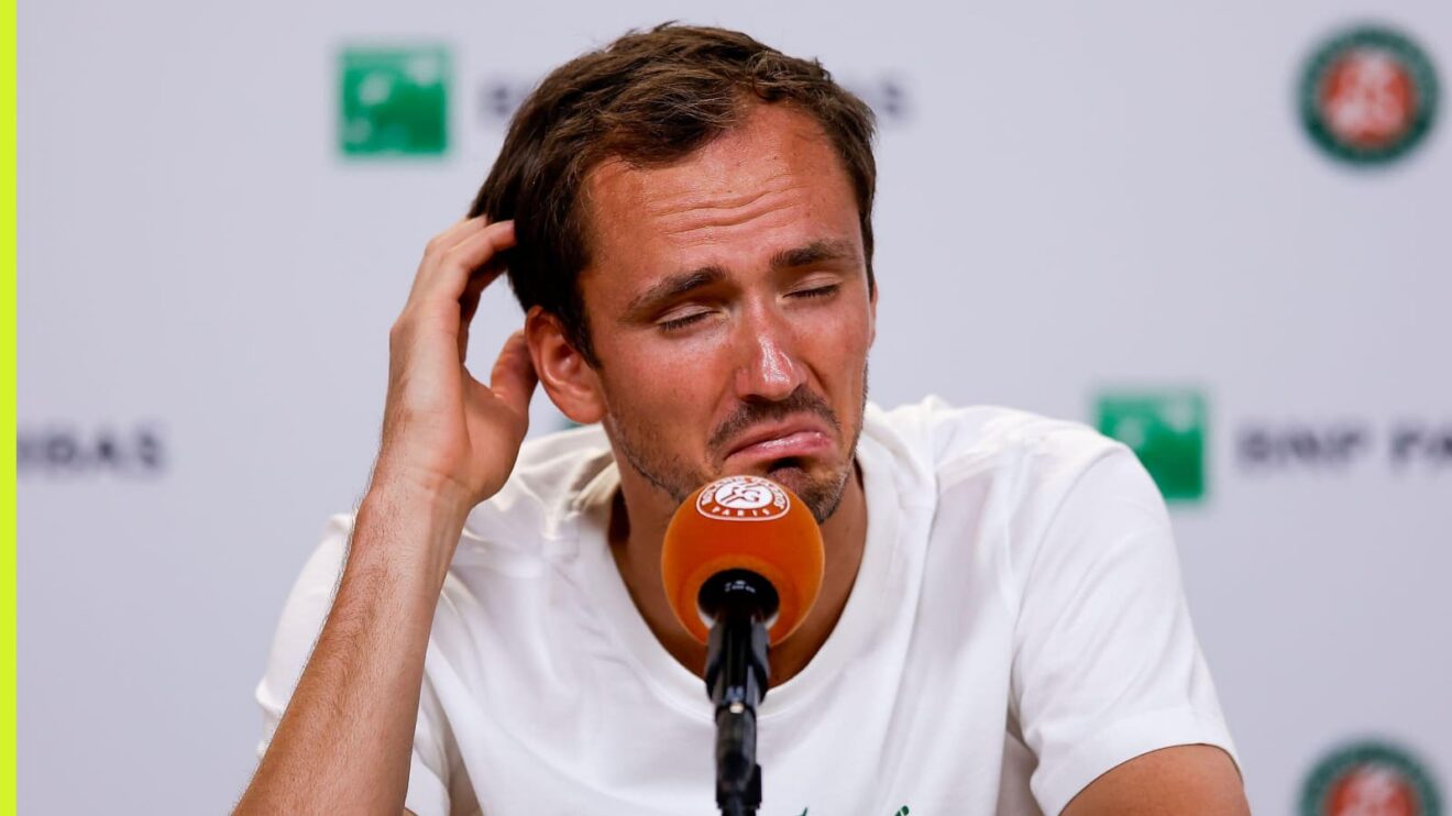 Daniil Medvedev speaks to the media at the French Open