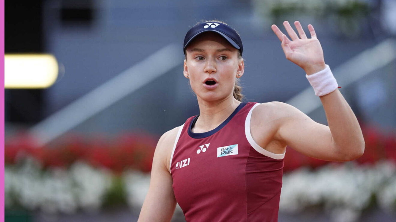 Pictured: Elena Rybakina waves to the crowd