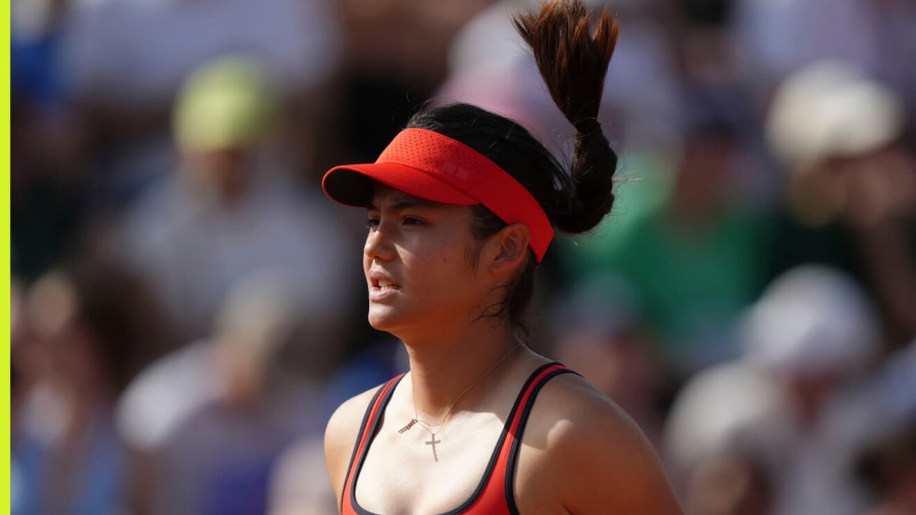 Emma Raducanu in action at Roland Garros