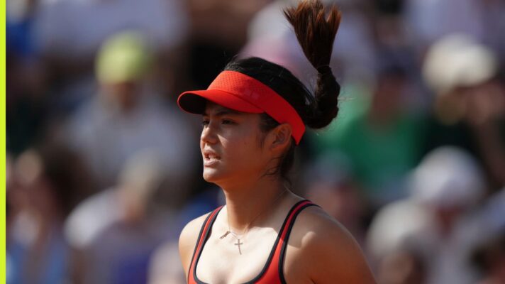 Emma Raducanu in action at Roland Garros