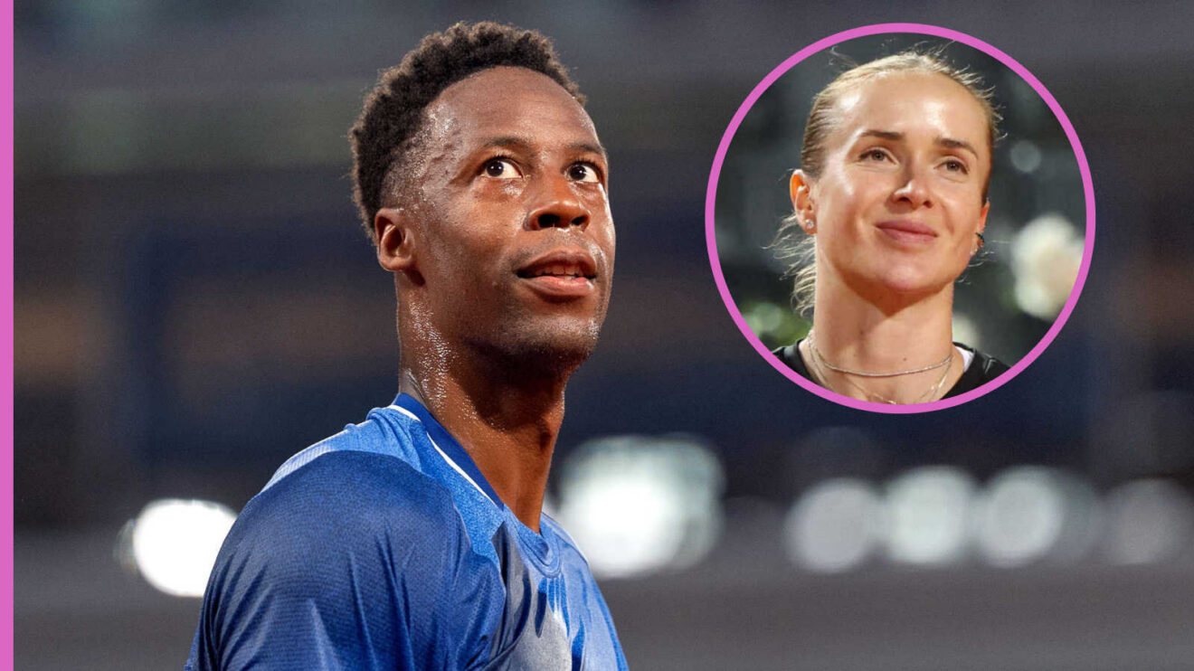 Pictured: Gael Monfils with inset of wife Elina Svitolina