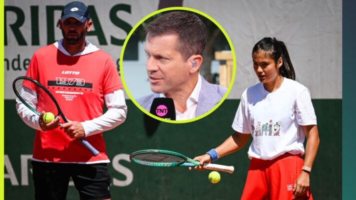 Emma Raducanu, Andrew Richardson and Tim Henman